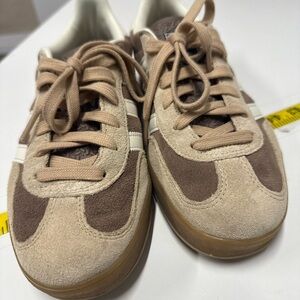 Adidas Cream and Brown Sneakers